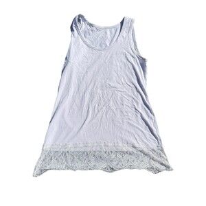 Soft Surroundings Madame Lace Tank  Soft Gray Color Medium